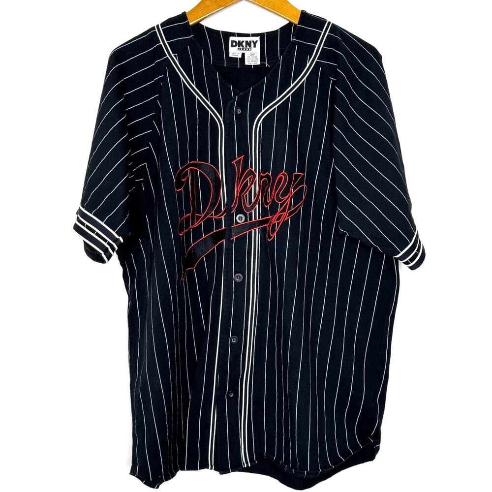Vintage‎ 90's DKNY spell out NY baseball jersey